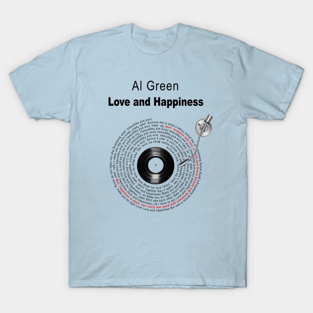 LOVE AND HAPPINESS LYRICS ILUSTRATIONS T-Shirt by Vansa Design